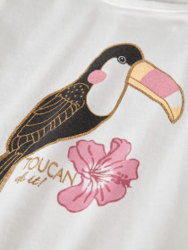 NAME IT T-shirt Honeia Bright White Toucan